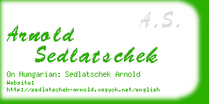 arnold sedlatschek business card